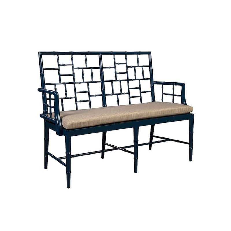 Furniture Classics Blue Mahogany Cane Seat Belleville Settee