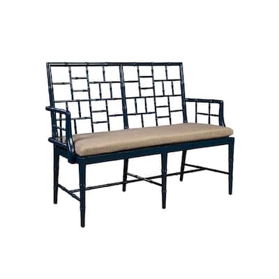 Furniture Classics Blue Mahogany Cane Seat Belleville Settee
