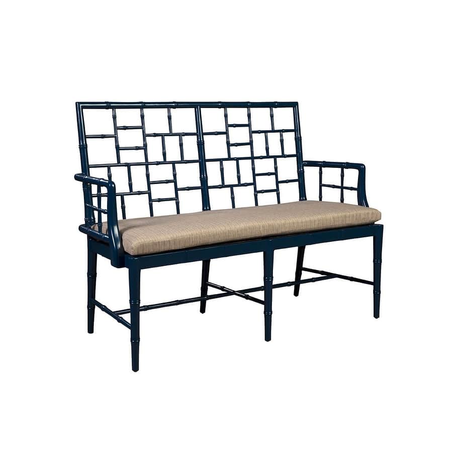 Furniture Classics Blue Mahogany Cane Seat Belleville Settee