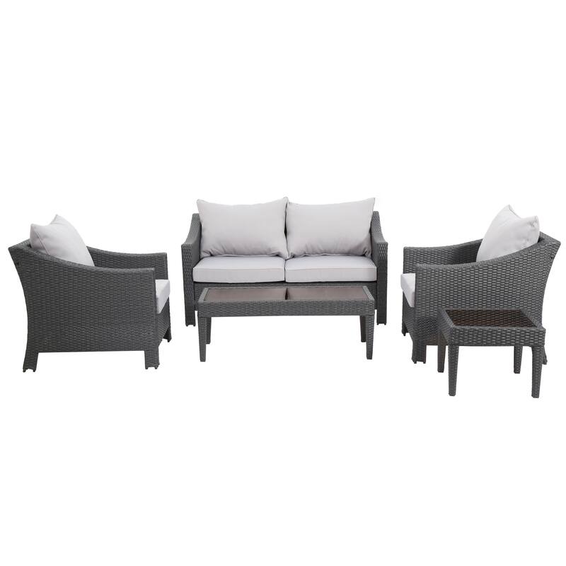 Christopher Knight Home Outdoor Antibes 5-piece Wicker Chat Set with Cushions
