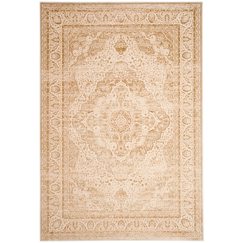 SAFAVIEH Noble Zelia Modern Oriental Polyester Rug - 3'3" x 4'7" - Light Beige/Cream