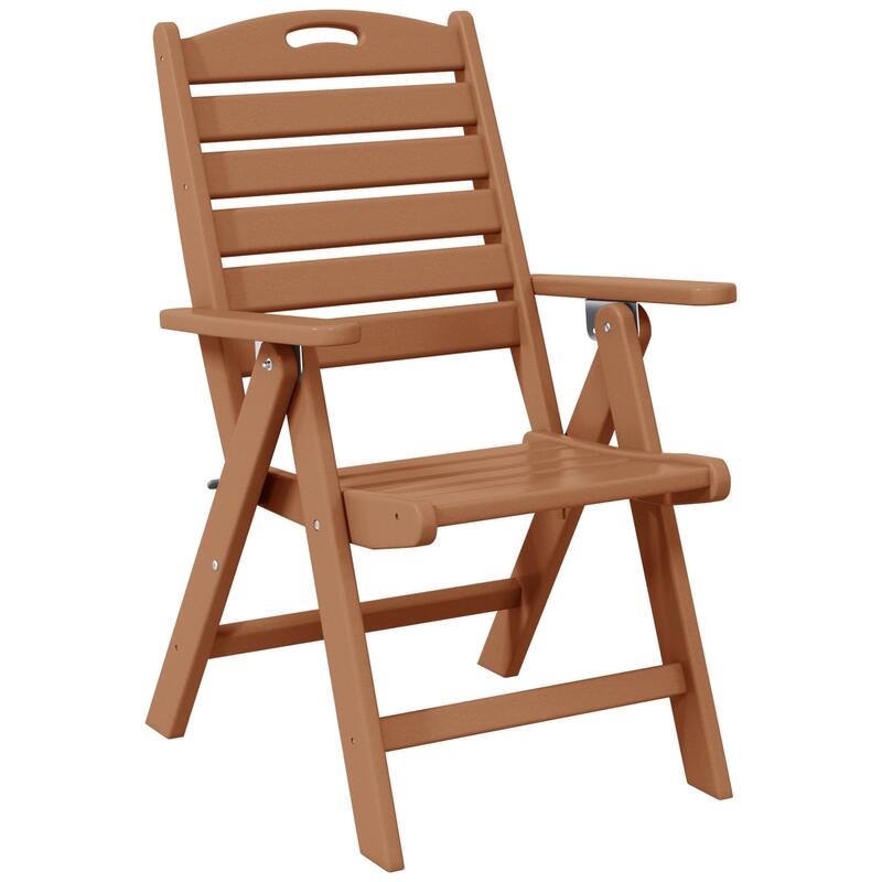 Laguna Foldable Highback Patio Dining Chair with Adjustable Recline Feature - Teak