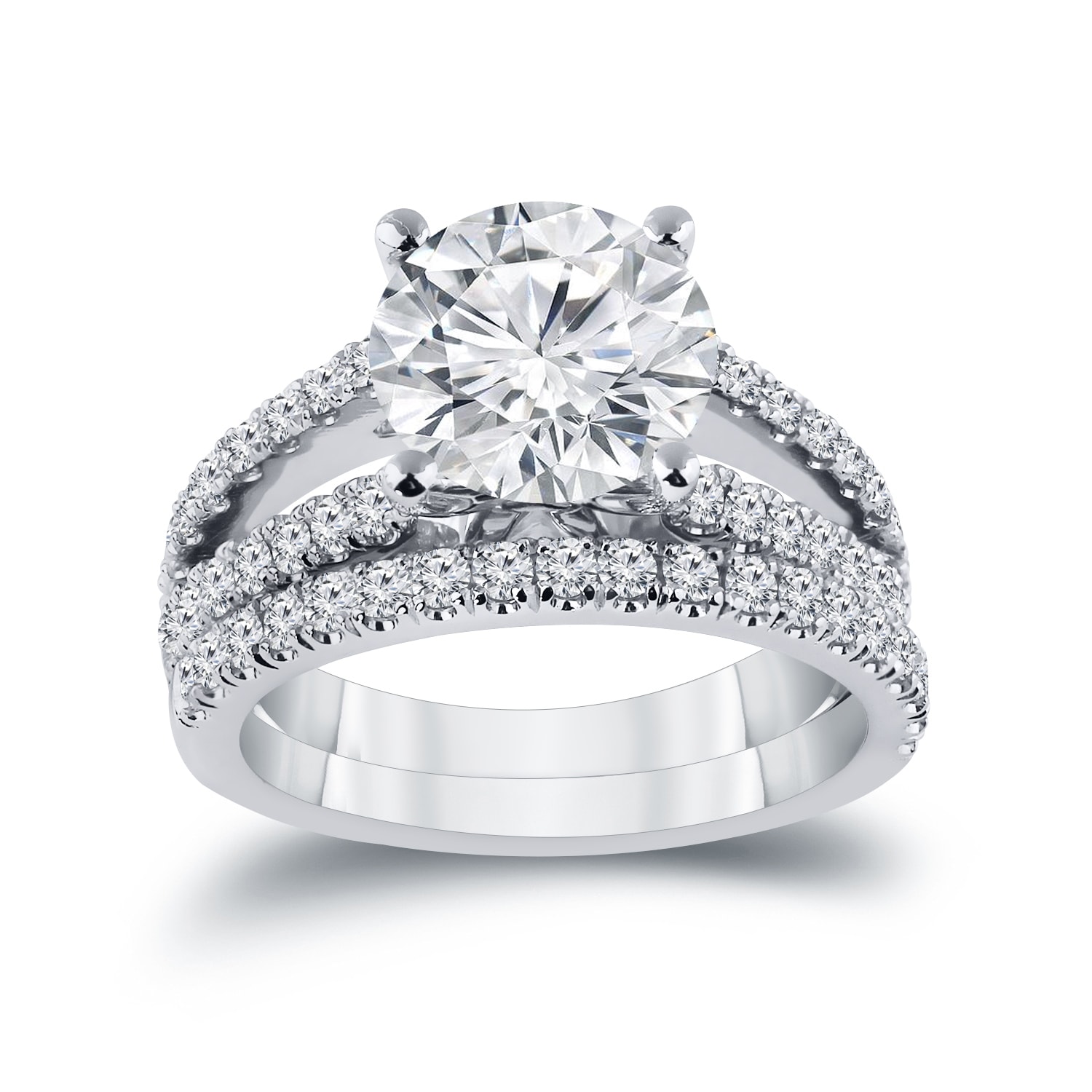 Auriya 2 5/8ctw Round Diamond Engagement Ring Set 14k Gold