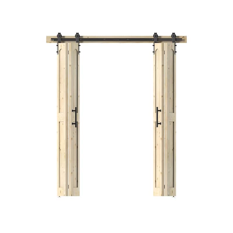 Coast Sequoia Arch Top 30in./36in./48in./60in./72in./96in. x 84in. Knotty Pine Wood Unfinished Bi-Fold Door With Hardware Kit