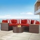preview thumbnail 17 of 19, Nuon 5-piece Outdoor Patio Conversation Sets Half Moon Furniture Rattan Wicker Sofa Sectional Set by Havenside Home