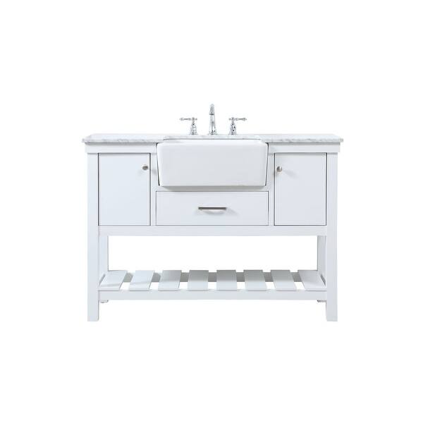 slide 1 of 1, Elegant Lighting VF60148 Clement 48" Free Standing Single Basin Vanity White - Painted