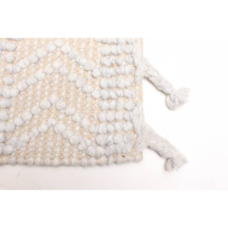 ECARPETGALLERY Braid weave Sienna Light Grey Wool Rug - 5'2 x 7'2