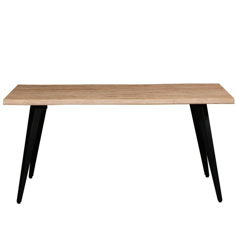 Ravenna Rectangular Dining Table with 63-Inch Wide MDF Tabletop and Powder Coated Metal Legs