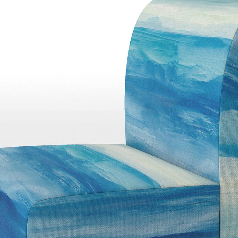 Designart "From the Shore" Upholstered Beach Accent Chair - Nautical & Coastal Arm Chair For Bedroom