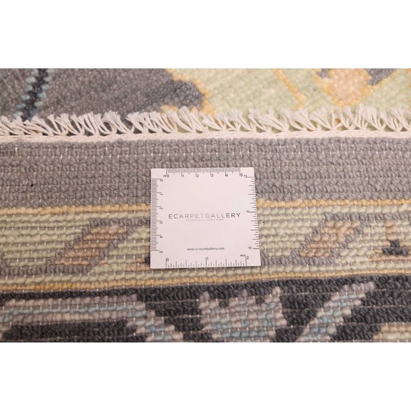 ECARPETGALLERY Hand-knotted Modern Oushak Dark Grey Wool Rug - 9'0 x 12'0