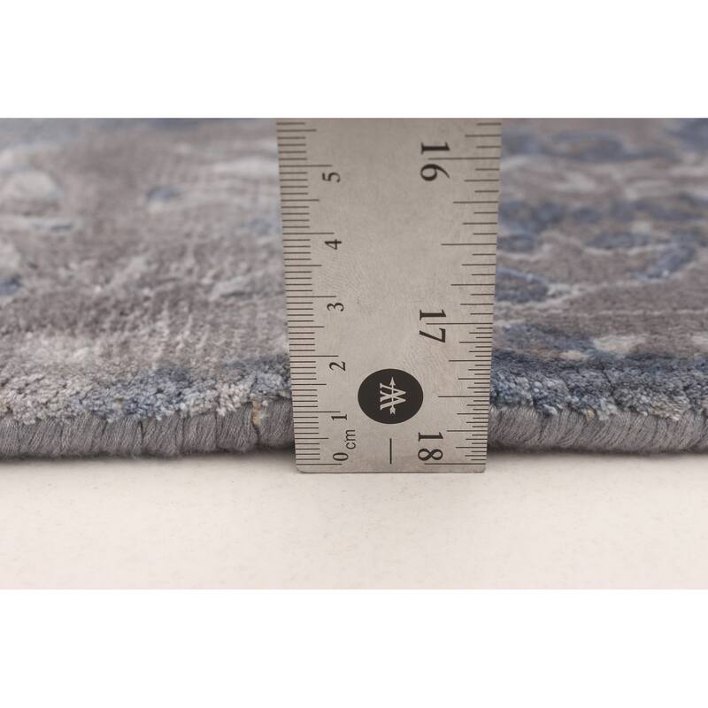 ECARPETGALLERY Hand Loomed Galleria Slate Blue Viscose Rug 5'2 x 7'7