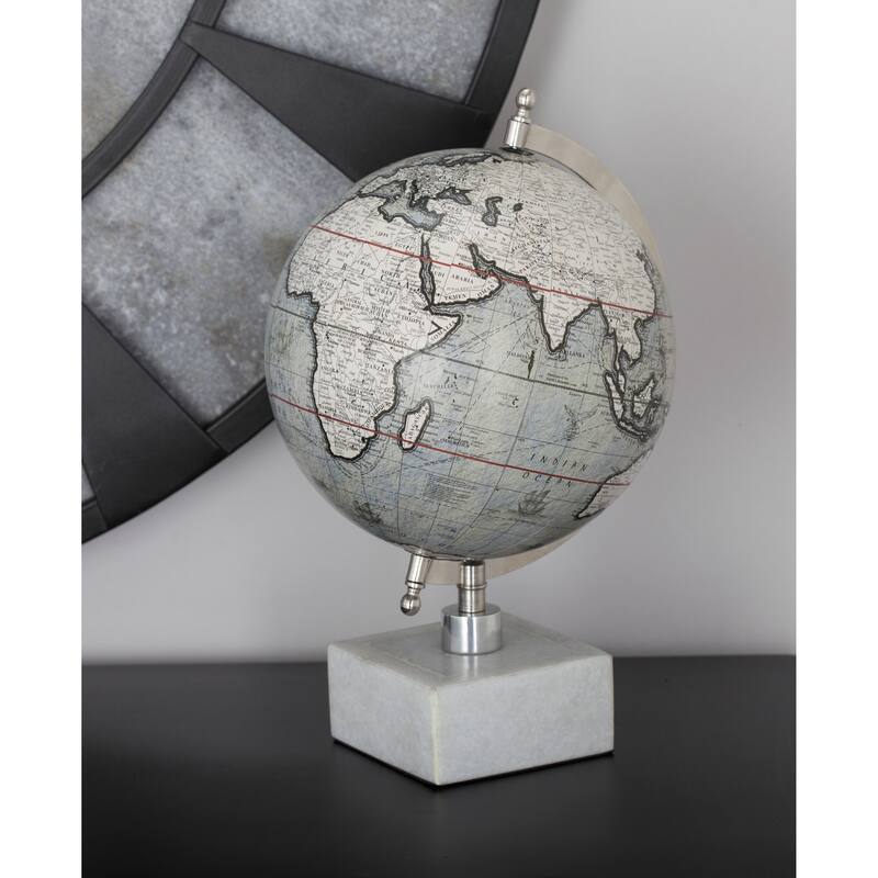 White Marble Globe - 9x13