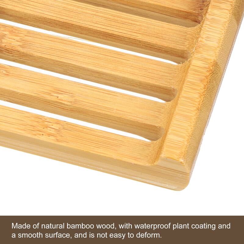 Wooden Soap Tray, Wooden Soap Dish, Natural Bamboo Soap Holder - Wood Color