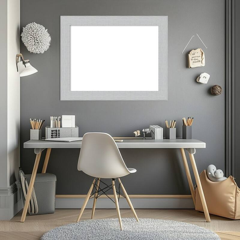 Amanti Art Shiplap Navy Framed Dry Erase Magnetic Board