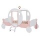 preview thumbnail 6 of 10, Twin Crown Princess Carriage Bed,Platform Car Bed wStair, White+Pink