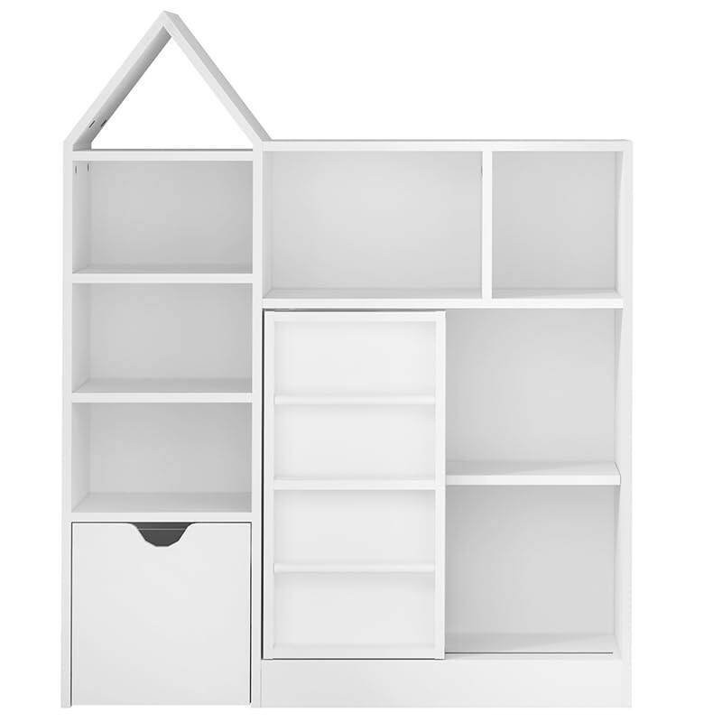 43.7" Kids Toy Organizer and Bookshelf with Storage Cubbies and Movable Drawers