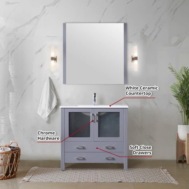 Lexora Volez 36 inch single Bathroom Vanity Complete Set With Faucet