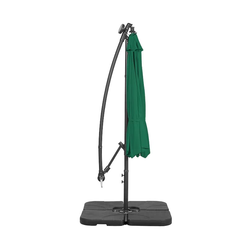 10 Ft. Solar Power Lighted Patio Umbrella with Base Stand