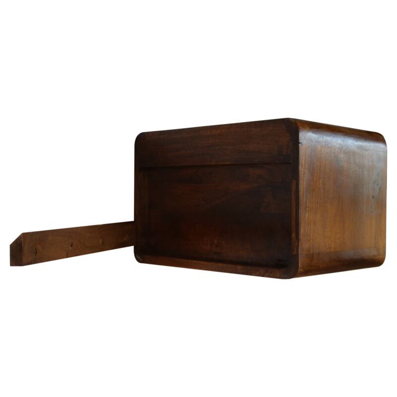 Artisan Furniture Solid Wood Chestnut Curve Floating Nightstand