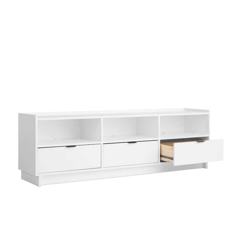 Prepac Simply Modern 70.25" W TV Stand for Living Room, Entertainment Room - 70.25" W x 22" H x 16" D