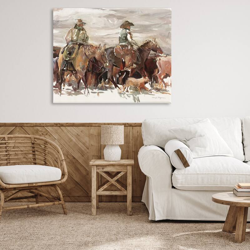Stupell Round Up Cowboys Canvas Wall Art Design By Marilyn Hageman