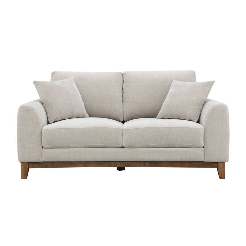 Furniture of America Lurek Mid Century Modern 2-Piece Chenille Sofa Set