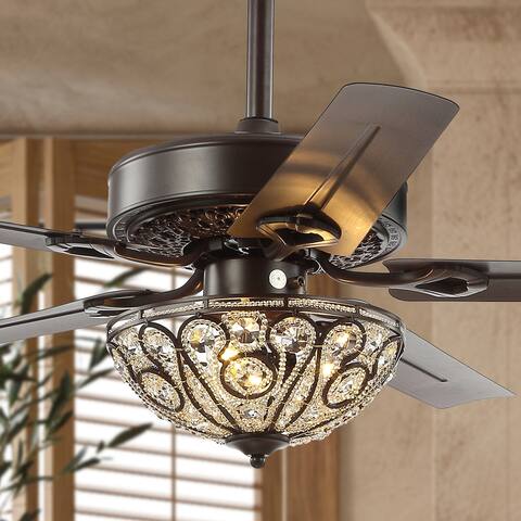 Ali 48" 3-Light Iron Ceiling Fan With Remote, ORB by JONATHAN Y