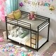 preview thumbnail 11 of 25, Modern Convenient Design Twin Over Twin Metal Bunk Bed,Low Bunk Bed With Ladder,