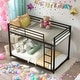 preview thumbnail 1 of 7, Twin Over Twin Convenient Metal Bunk Bed,Low Bunk Bed With Ladder for Home Black