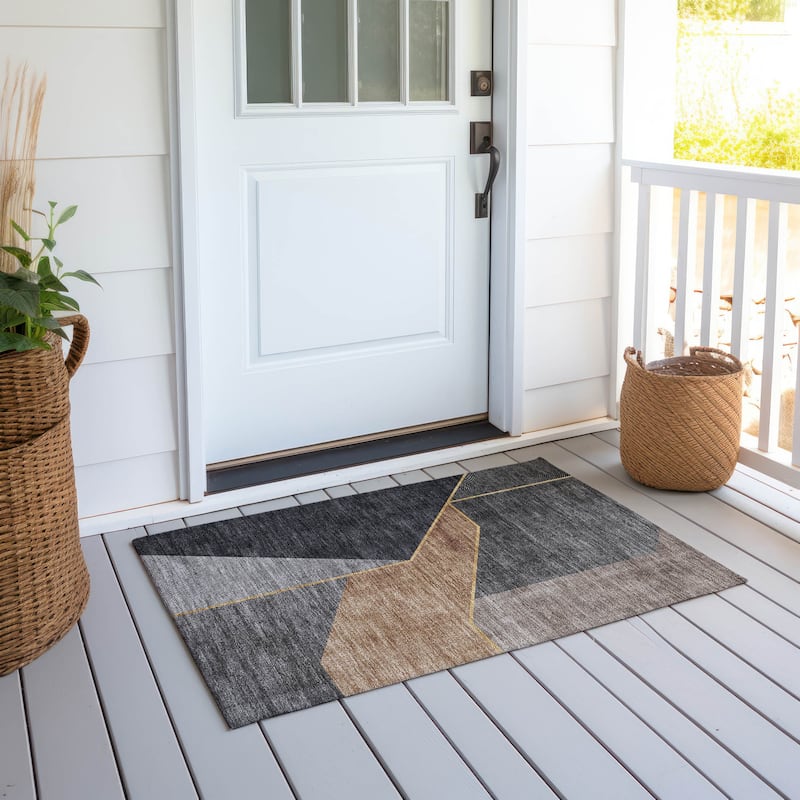 Machine Washable Indoor/ Outdoor Chantille Geo Modern Rug