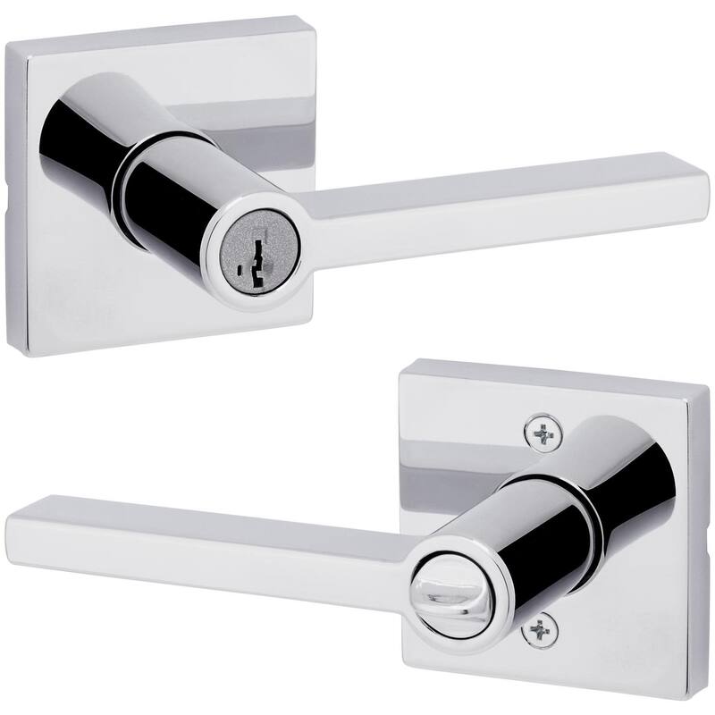 Kwikset Halifax Single Cylinder Keyed Entry Door Lever Set with Square