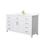 preview thumbnail 41 of 44, Beckett 60 Inch Single Vanity, Cultured Marble Top White, Gold Trim, Carrara Cultured Marble Top