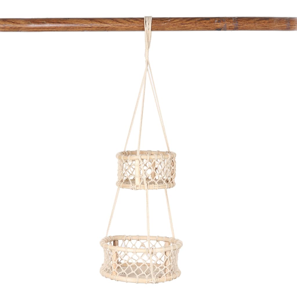 Novica Handmade Jungle Baskets Cotton Hanging Planter