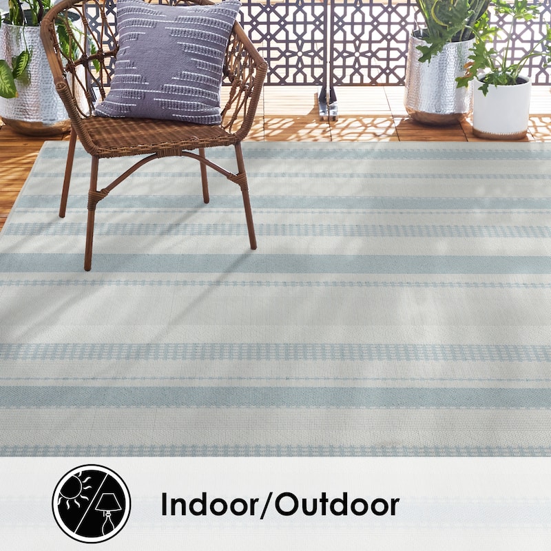 Home Dynamix Tripoli Mateo Indoor/Outdoor Area Rug - 5'3"x7'3" - Blue/Cream