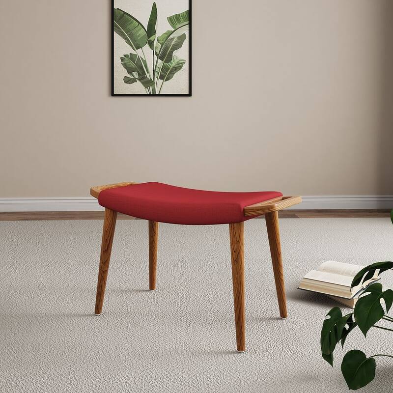 Manhattan Comfort Antique Walnut Ottoman