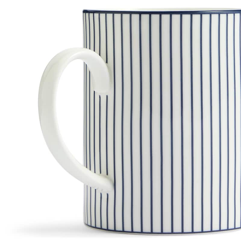 Wedgwood Gio Blue Mug 11.5floz, Pinstripe White