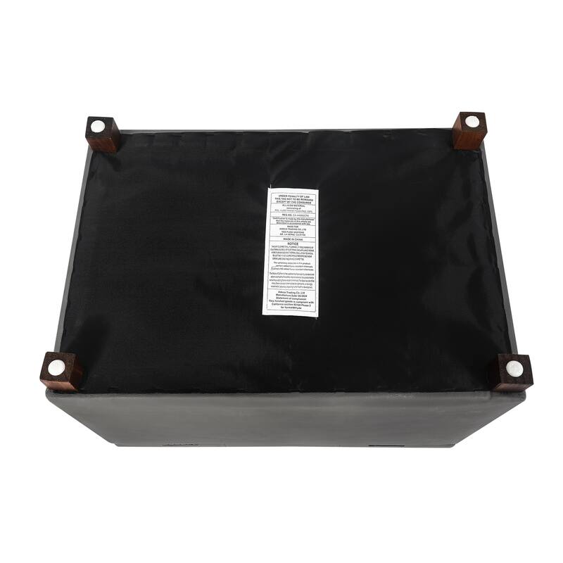 Adeco Faux Leather Storage Ottoman for Living Room Footstool