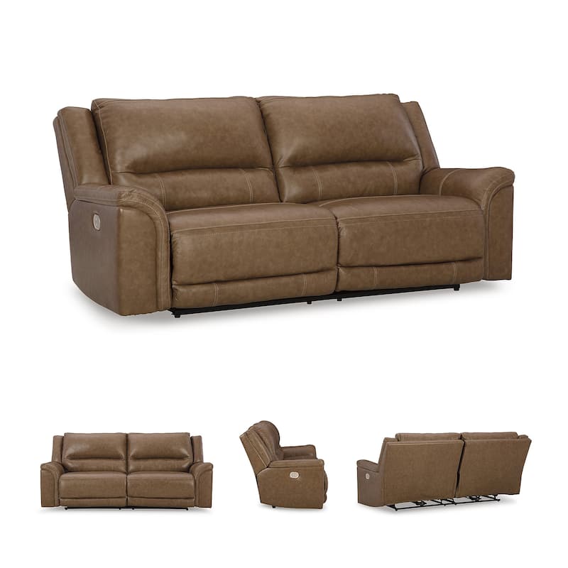 Signature Design by Ashley Trasimeno Caramel Power Reclining Sofa - 92" W x 40" D x 42" H