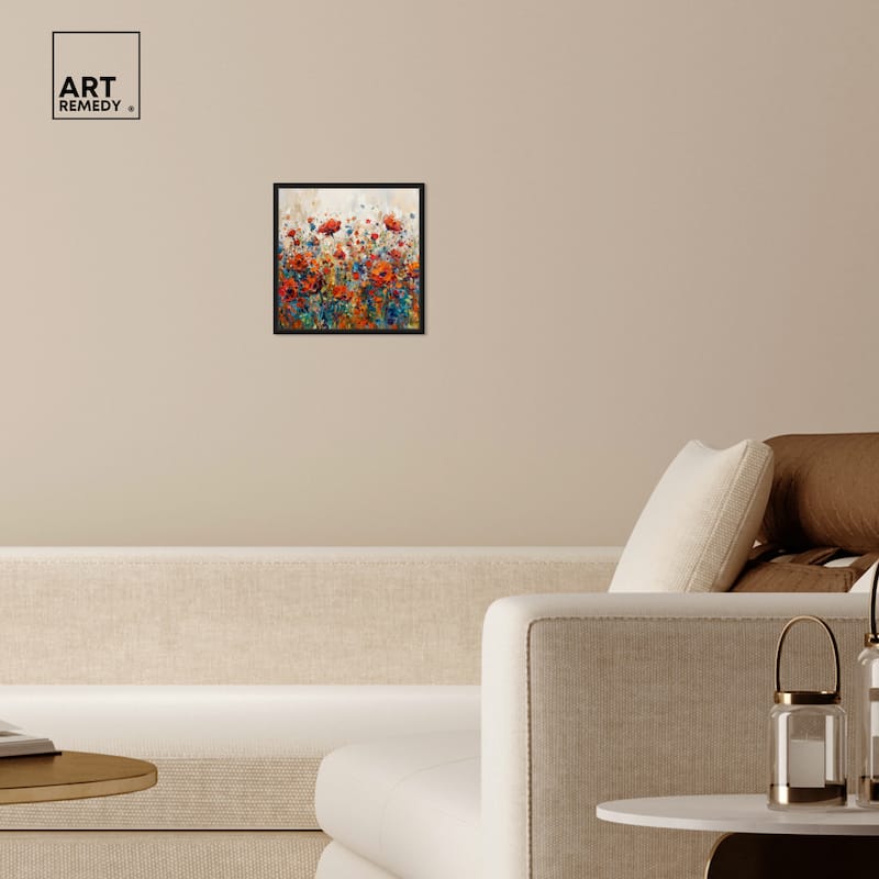 Art Remedy Beautiful Garden Bloom Framed Impressionism 1 Piece Canvas Wall Art /Monet And Van Gogh Inspired Art