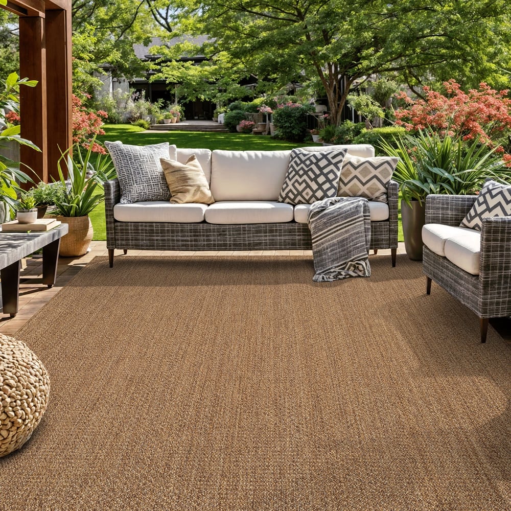 World Rug Gallery Diamond Grid Indoor/Outdoor Flat Woven Area Rug