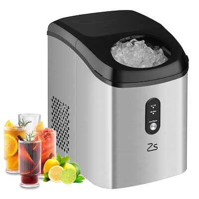 33Lbs/24H Countertop Nugget Ice Maker, Portable with Ice Scoop