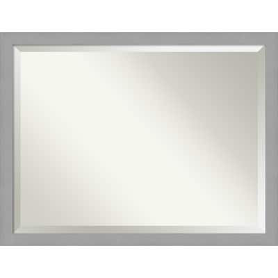 Beveled Wall Mirror - Brushed Nickel Frame
