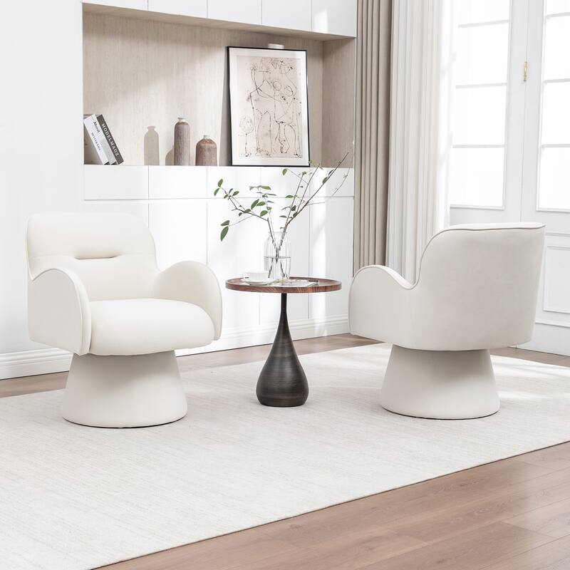 SEYNAR Modern Glam Velvet 360 Degree Swivel Armchair Set of 2