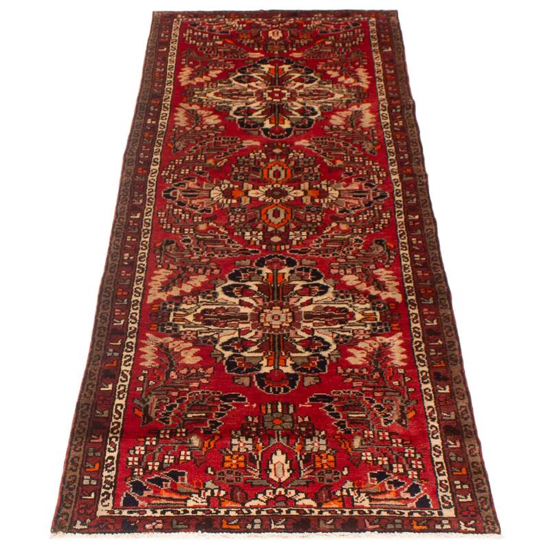 ECARPETGALLERY Hand-knotted Anadol Red Wool Rug - 4'3 x 9'11