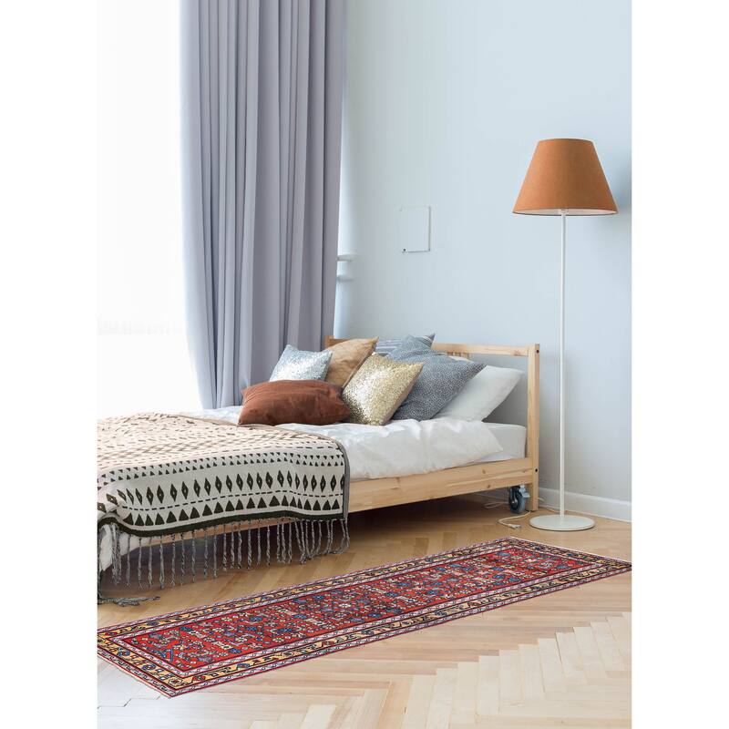 ECARPETGALLERY Hand-knotted Andelz Red Wool Rug - 2'11 x 10'2