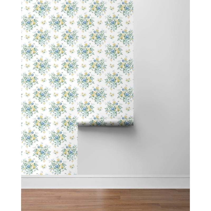 NextWall Floral Bunches Peel and Stick Wallpaper