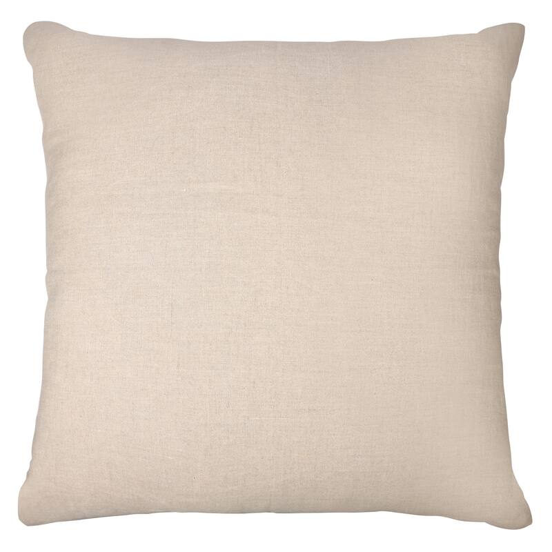 Handwoven Silk Patchwork Square Throw Pillow Cover - 24" - Cream and Beige