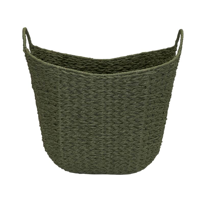 Household Essentials Woven Paper Rope Storage Basket with Handles