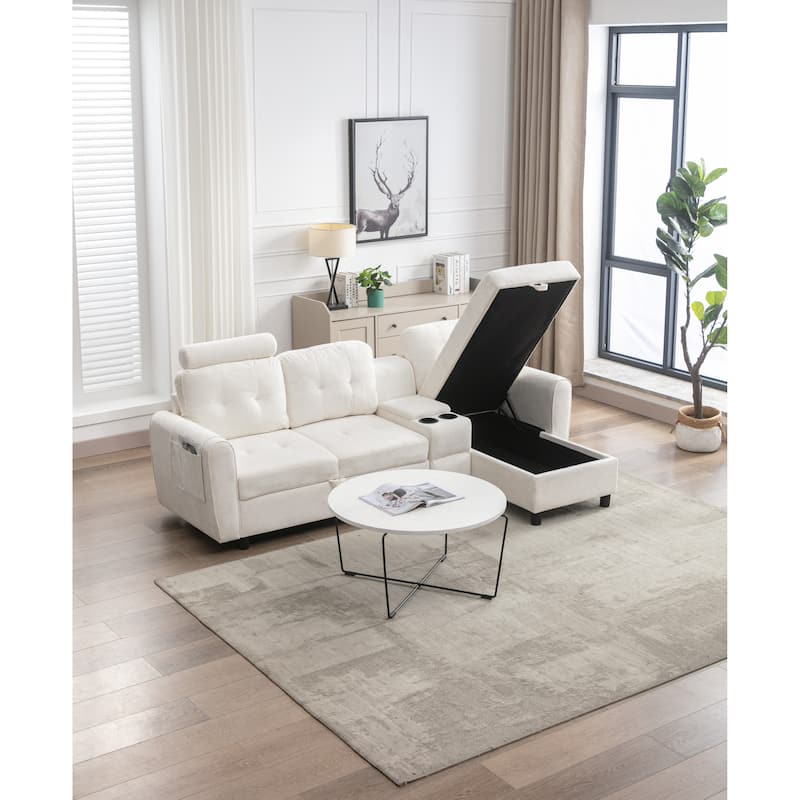 European Style Sectional Sofa with Storage Bed Bath & Beyond 38309327