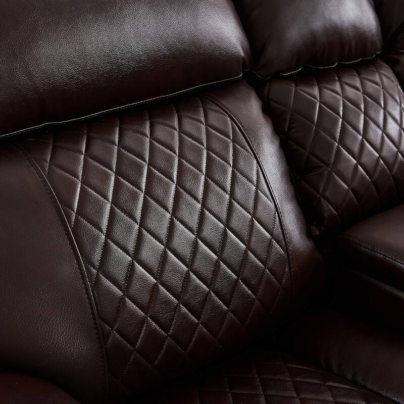 3-Piece Gel Leatherette Upholstered Reclining Sectional